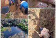 تعمیر شکستگی حوضچه چاه شماره۱۳ و خط انتقال ورودی مخزن جمع آوری آب در شهر سنقر