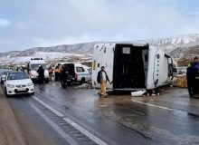 واژگونی اتوبوس در محور کرمانشاه – اسلام آباد غرب ۶ مصدوم به جا گذاشت