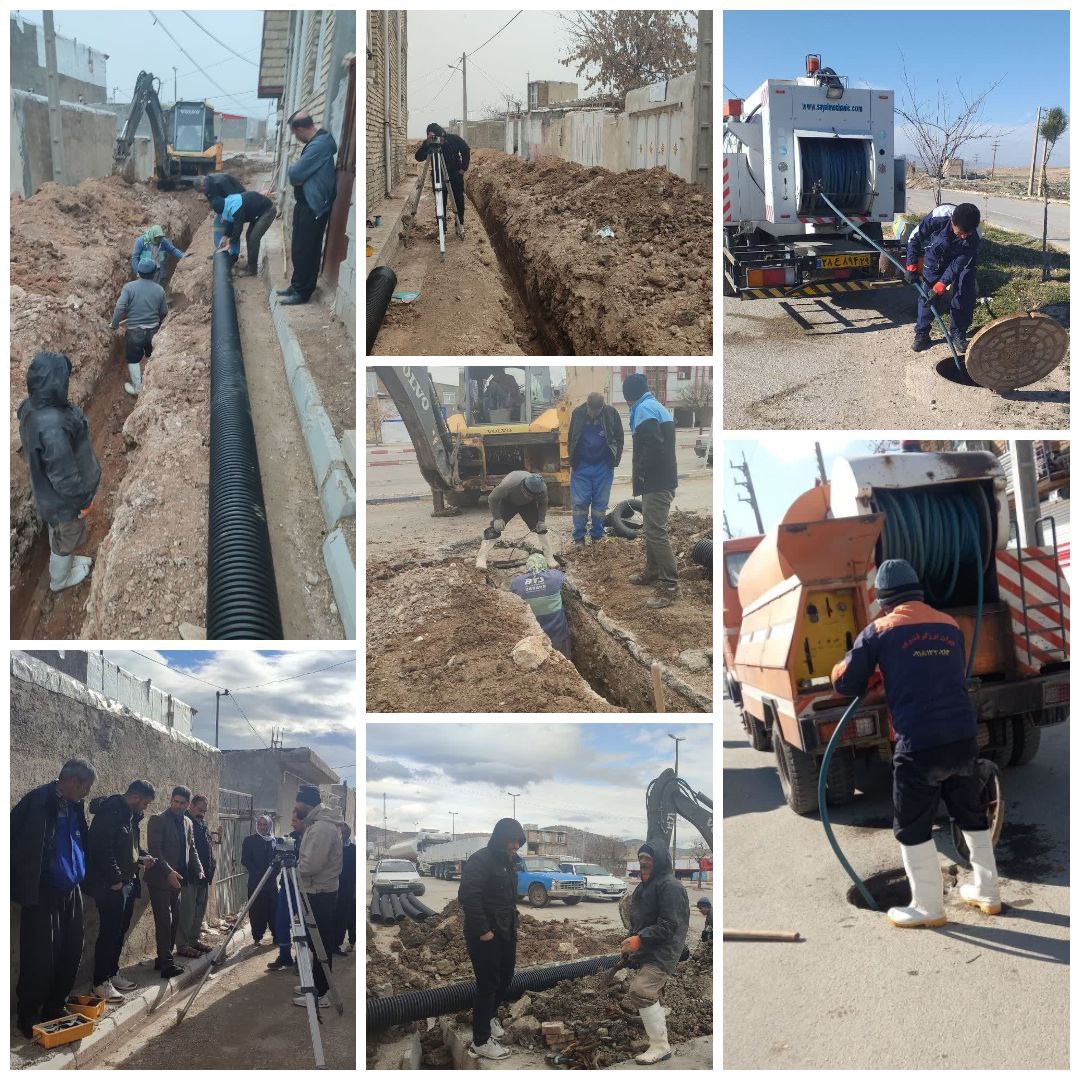 اجرای شبکه جمع‌آوری فاضلاب در ۲ نقطه از شهر سرمست